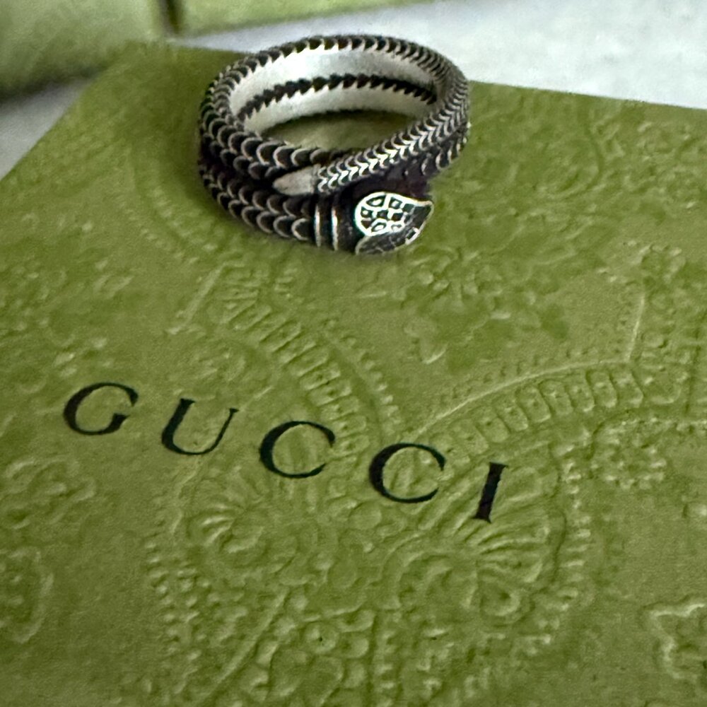GUCCI Silver 925 Snake Ring 577294 J8400 - Picture 14 of 15
